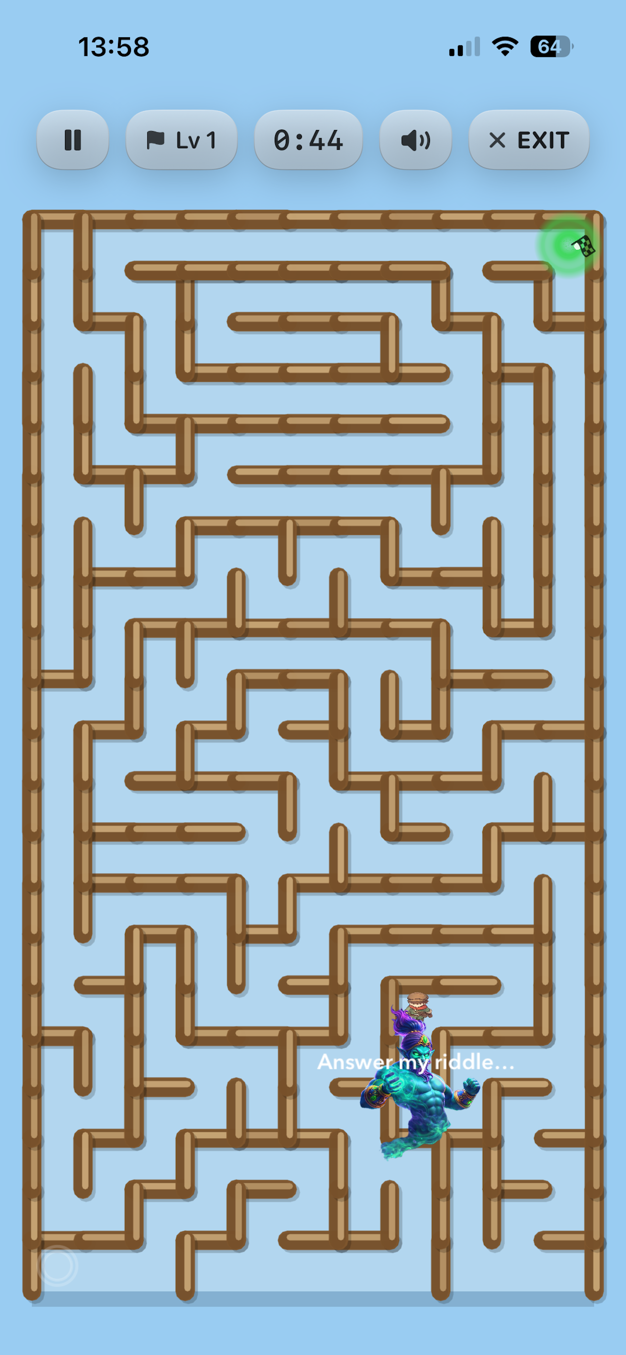 Maze gameplay screen